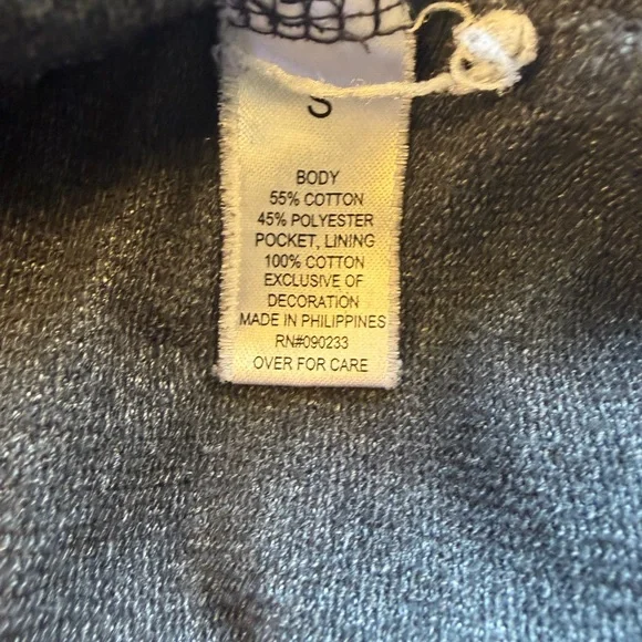 on the byas Dark Gray Hoodie Cardigan with Floral Pocket - Picture 9 of 11